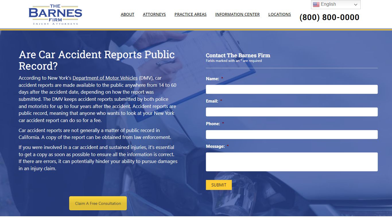 Are Car Accident Reports Public Record? - The Barnes Firm